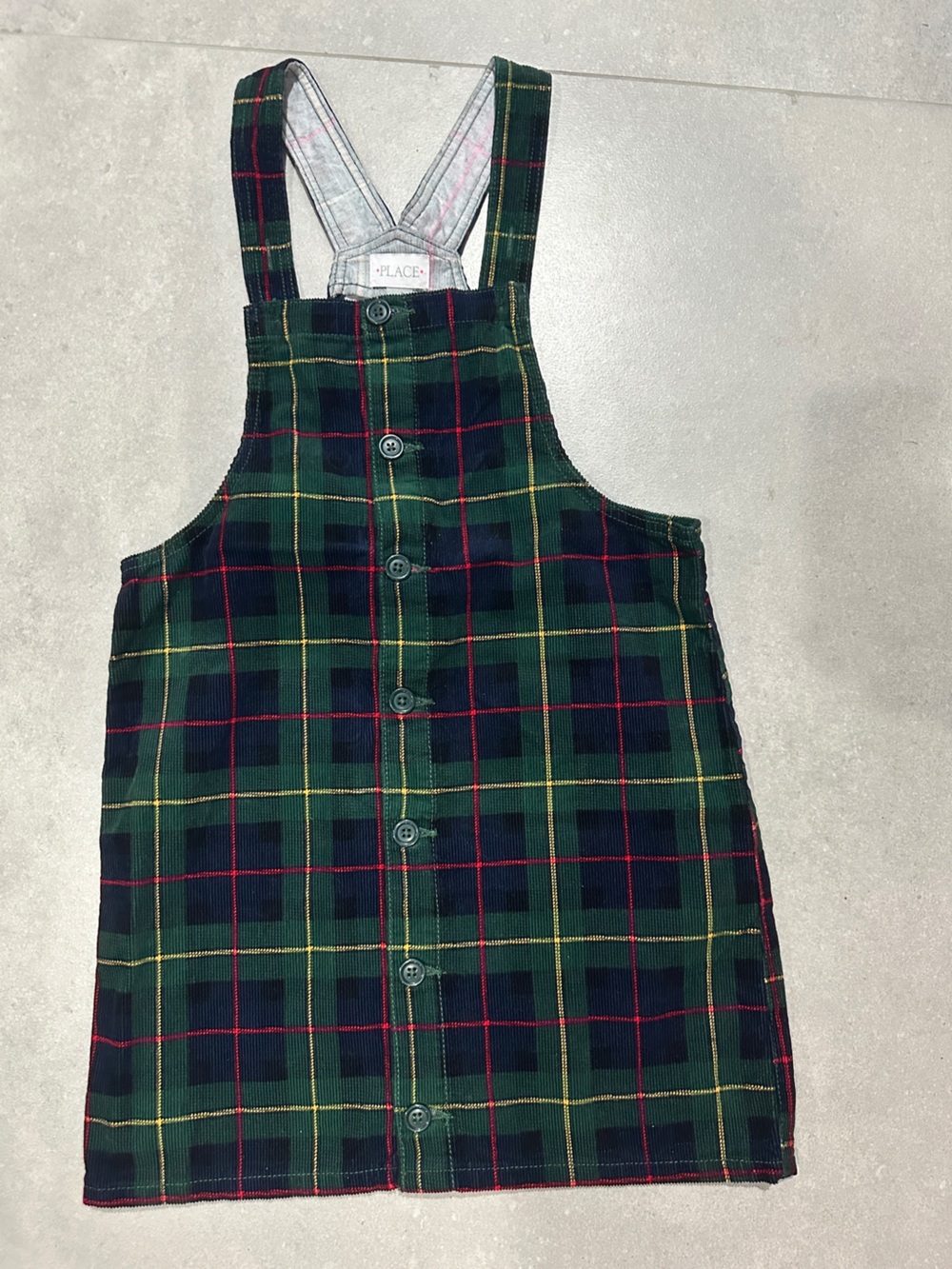 Place Green Plaid Kids Suspenders with Red and Yellow Windowpane